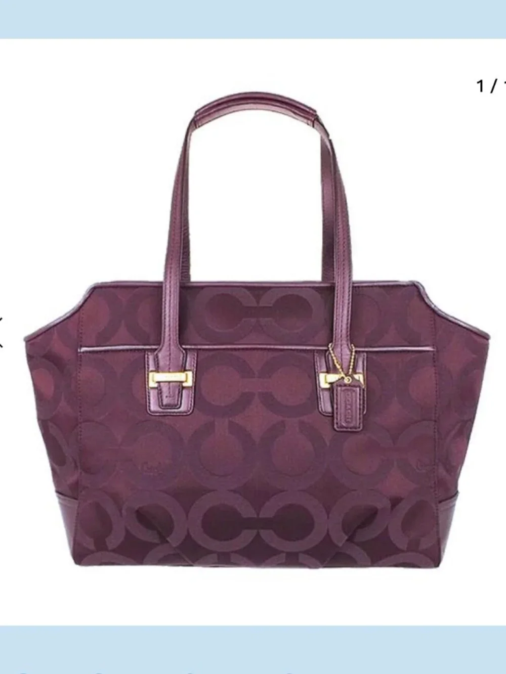 Coach Taylor Op Art Alexis Eggplant Purple Women's Bag G1369-F25501